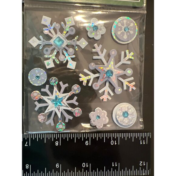 Handmade Holiday Sticker Set With Snowflakes Polar Bears & Snowmen Designs 3D - Picture 4 of 5